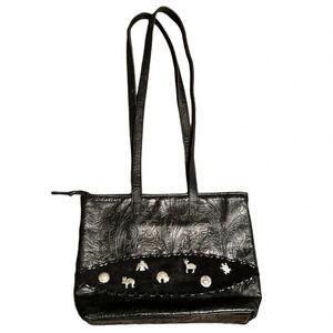 Carlo Fiori leather Navajo western tooled Purse with conchos